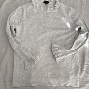 Women's Gray Ruffled Sweater